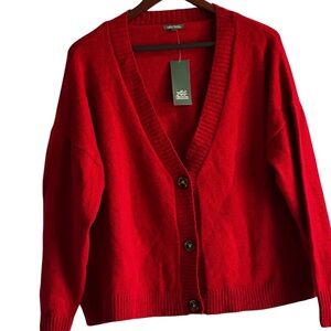 Wild Fable Red Button-Up Casual, Relaxed,Cozy Sweater Sz XXL